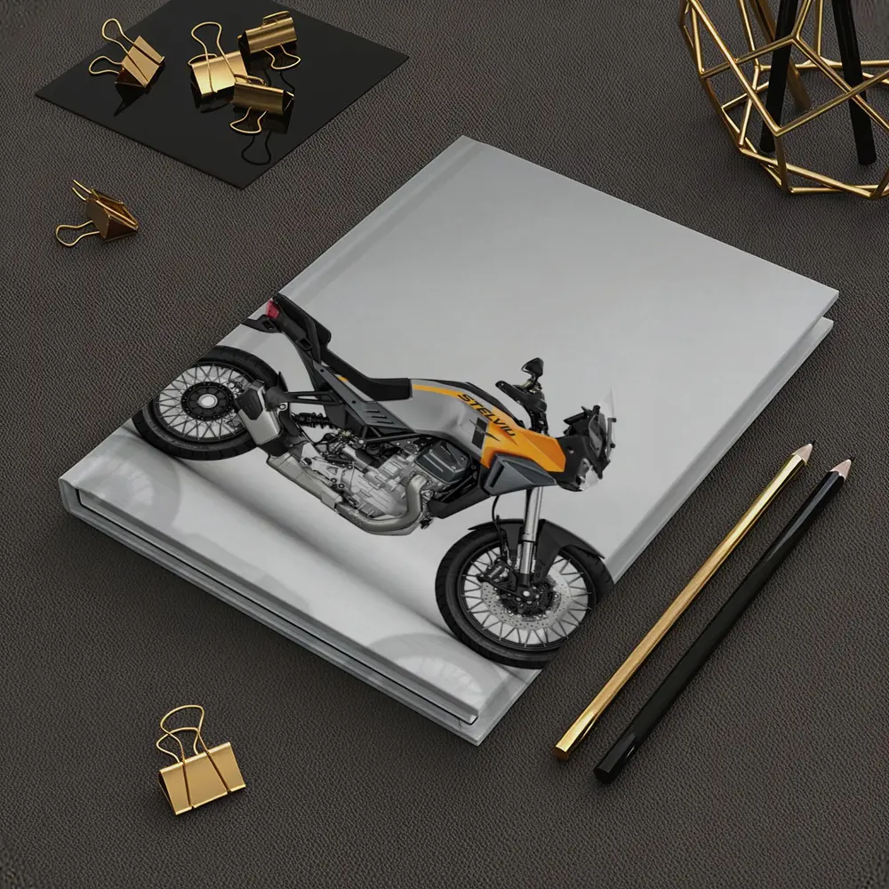 Moto Guzzi Stelvio Adventure Bike Gray Background – Notebooks