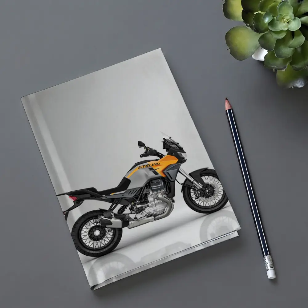 Moto Guzzi Stelvio Adventure Bike Gray Background – Notebooks