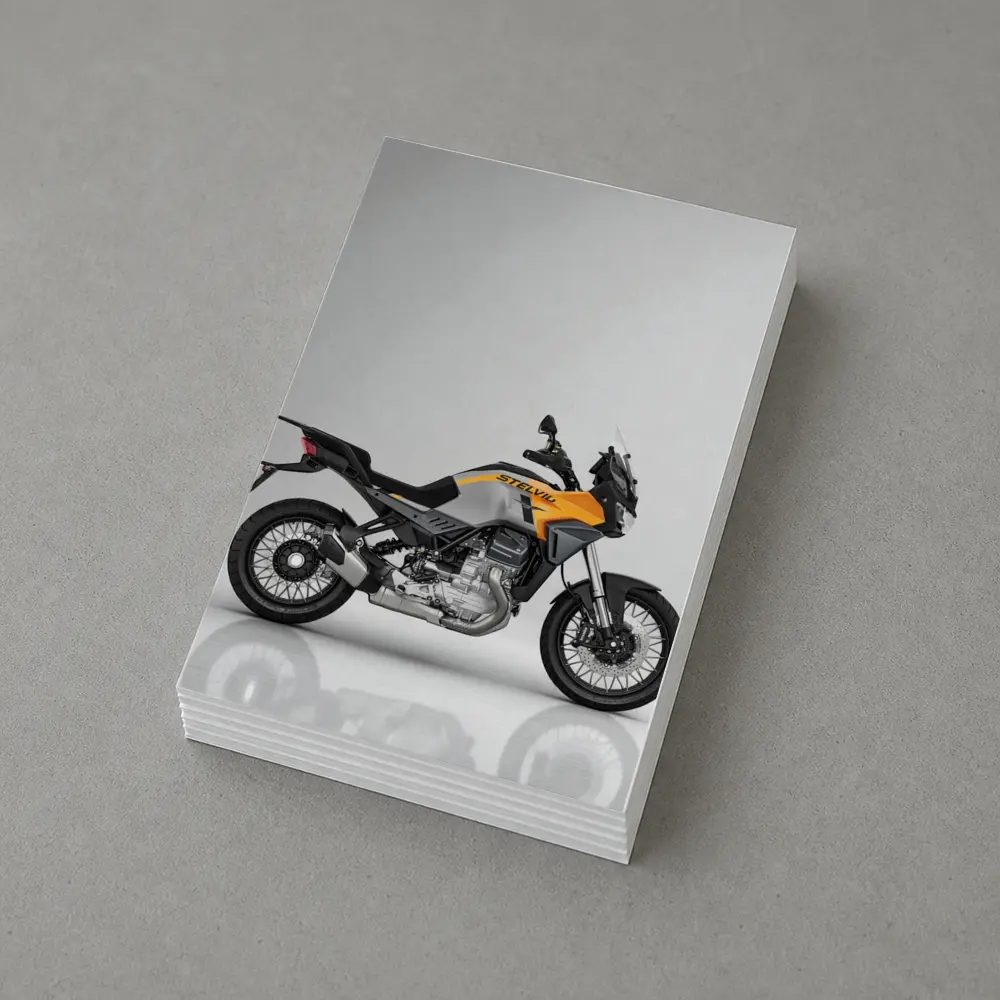 Moto Guzzi Stelvio Adventure Bike Gray Background – Postcards