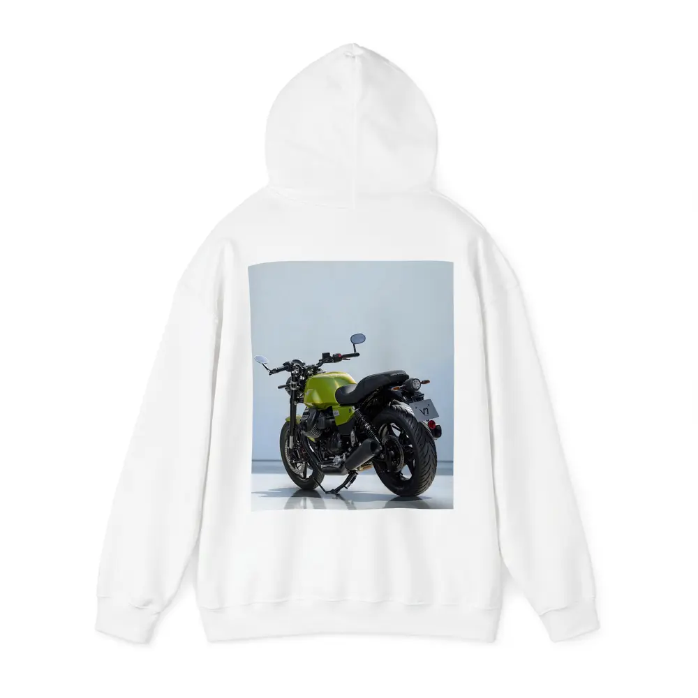 Moto Guzzi V7 Green Motorcycle Studio Shot – Hoodies