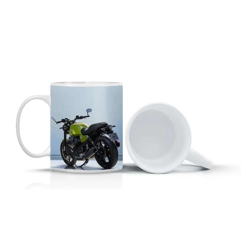Moto Guzzi V7 Green Motorcycle Studio Shot – Mugs