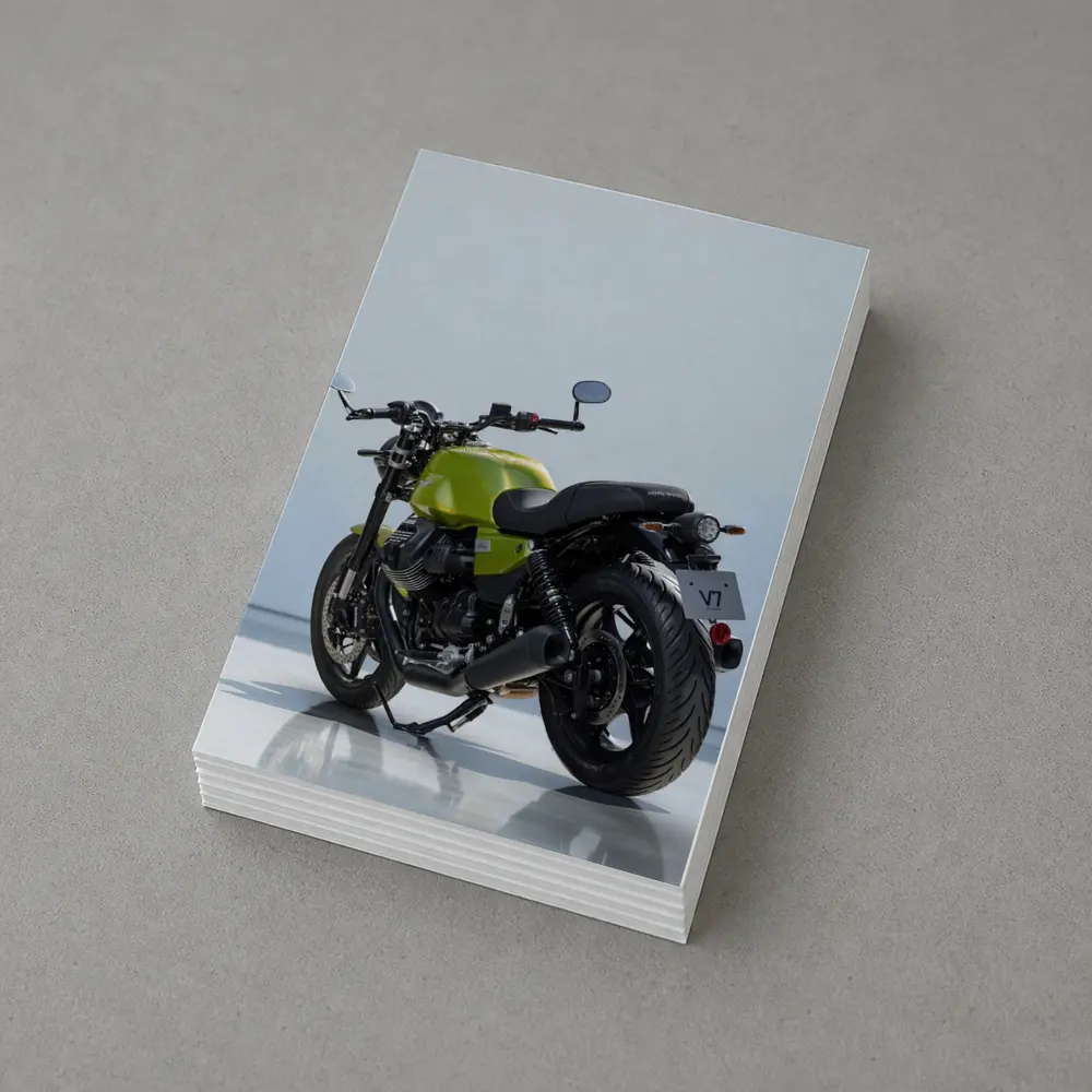 Moto Guzzi V7 Green Motorcycle Studio Shot – Postcards