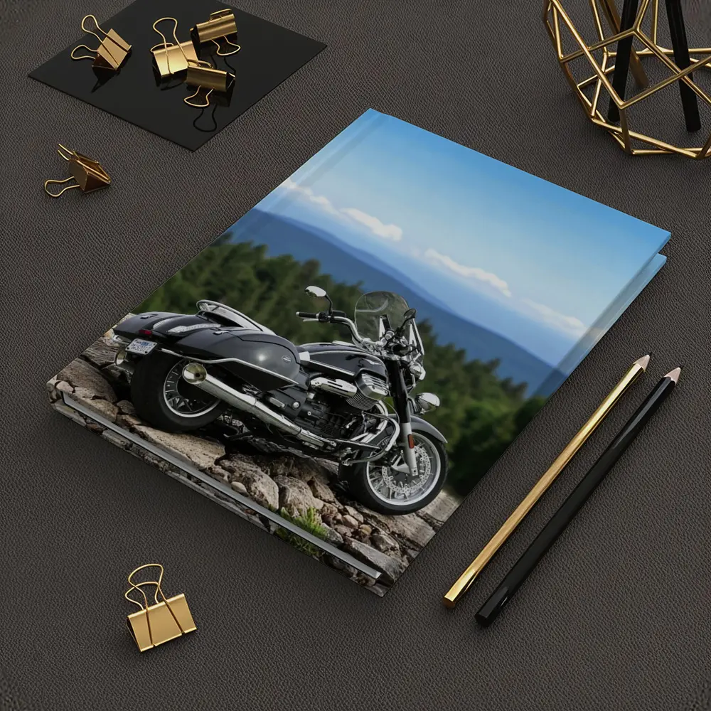 Moto Guzzi Cruiser Motorcycle Mountain Overlook – Notebooks