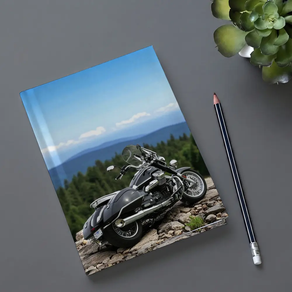 Moto Guzzi Cruiser Motorcycle Mountain Overlook – Notebooks