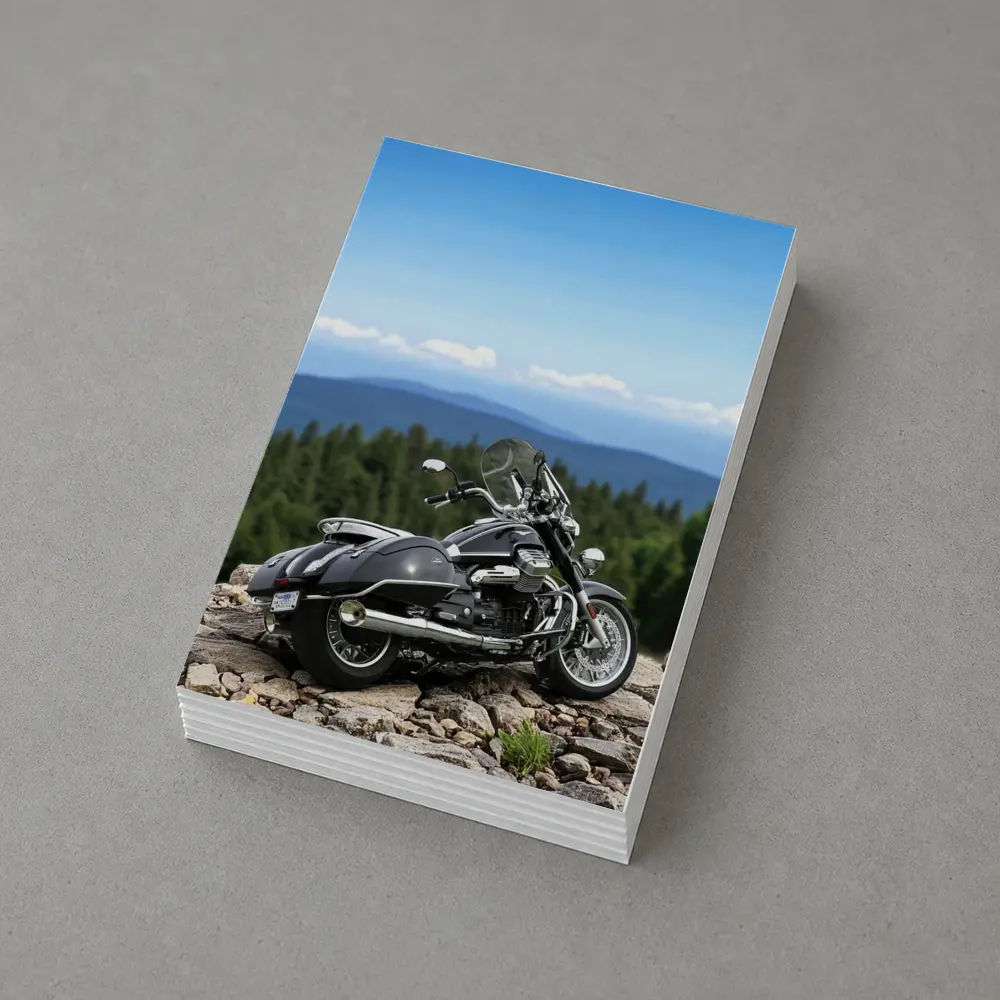 Moto Guzzi Cruiser Motorcycle Mountain Overlook – Postcards