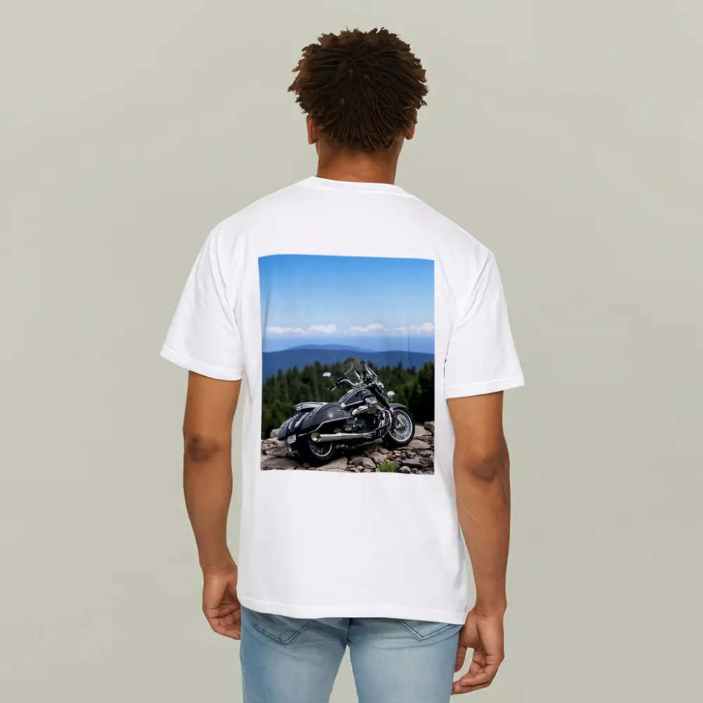 Moto Guzzi Cruiser Motorcycle Mountain Overlook – T-Shirts