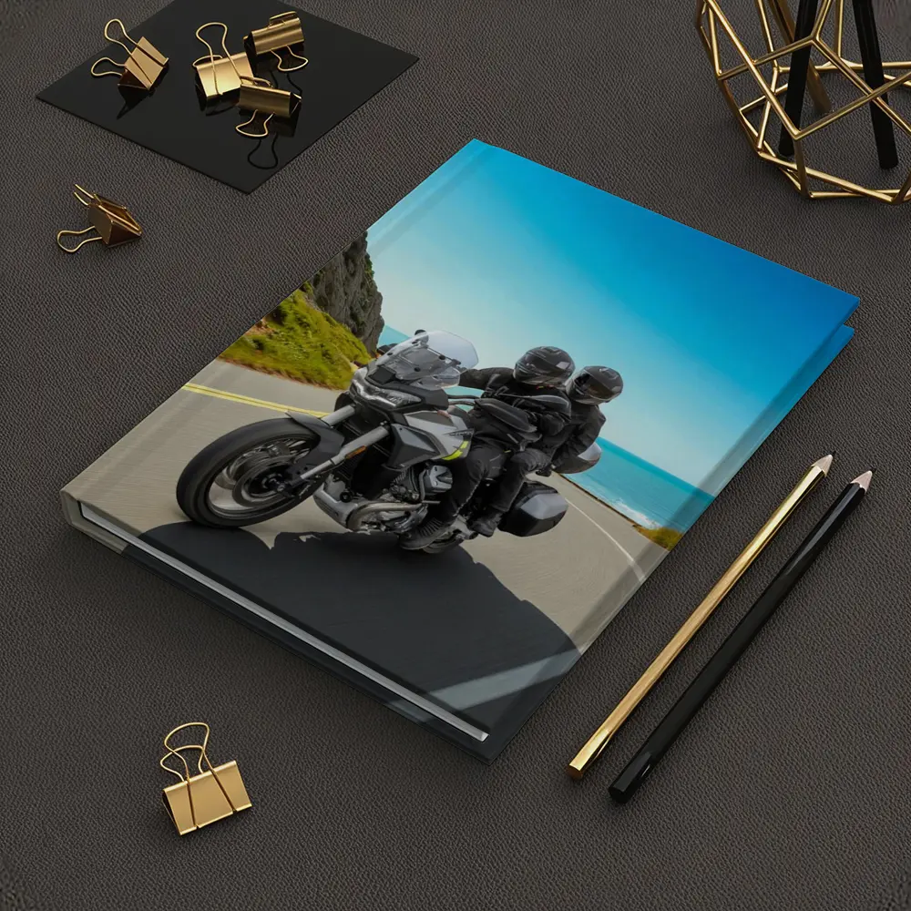Adventure Motorcycle Duo Riding Coastal Road – Notebooks