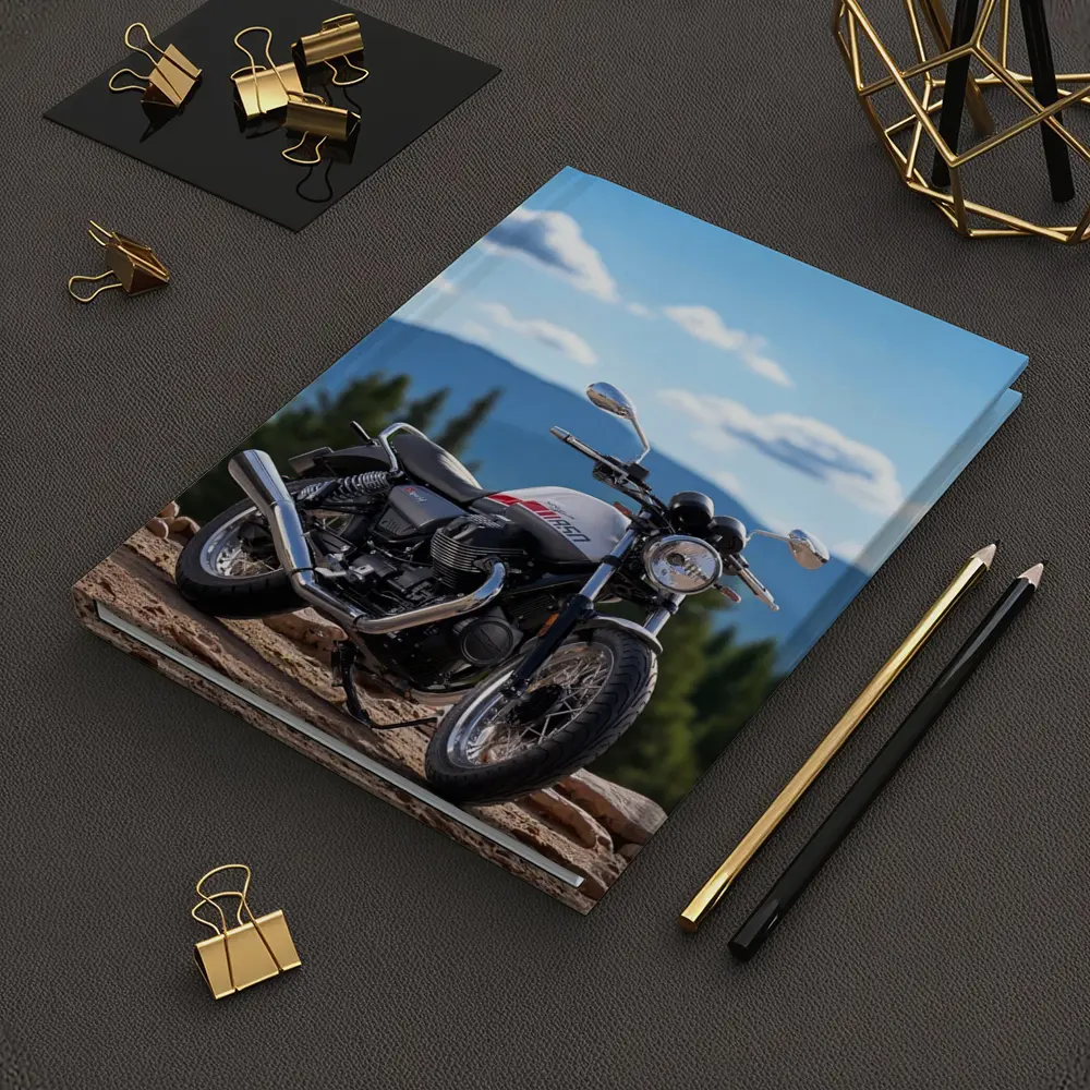 Moto Guzzi V7 Motorcycle Mountain Landscape – Notebooks