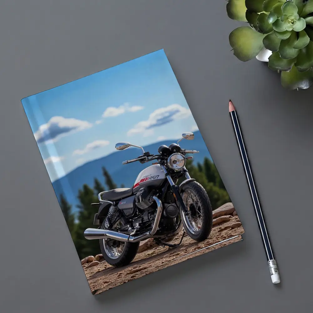 Moto Guzzi V7 Motorcycle Mountain Landscape – Notebooks