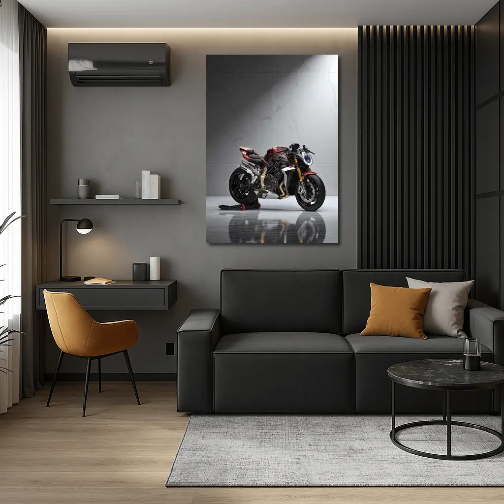 MV Agusta Naked Bike Studio Marble Background – Wall Art