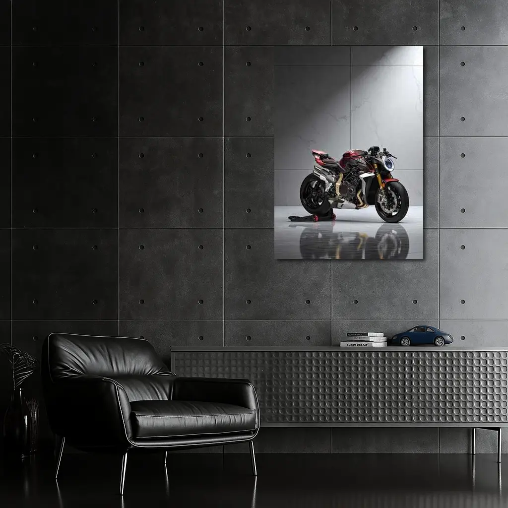 MV Agusta Naked Bike Studio Marble Background – Wall Art