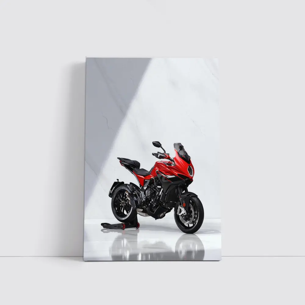 MV Agusta Red Sport Touring Motorcycle White Studio – Wall Art