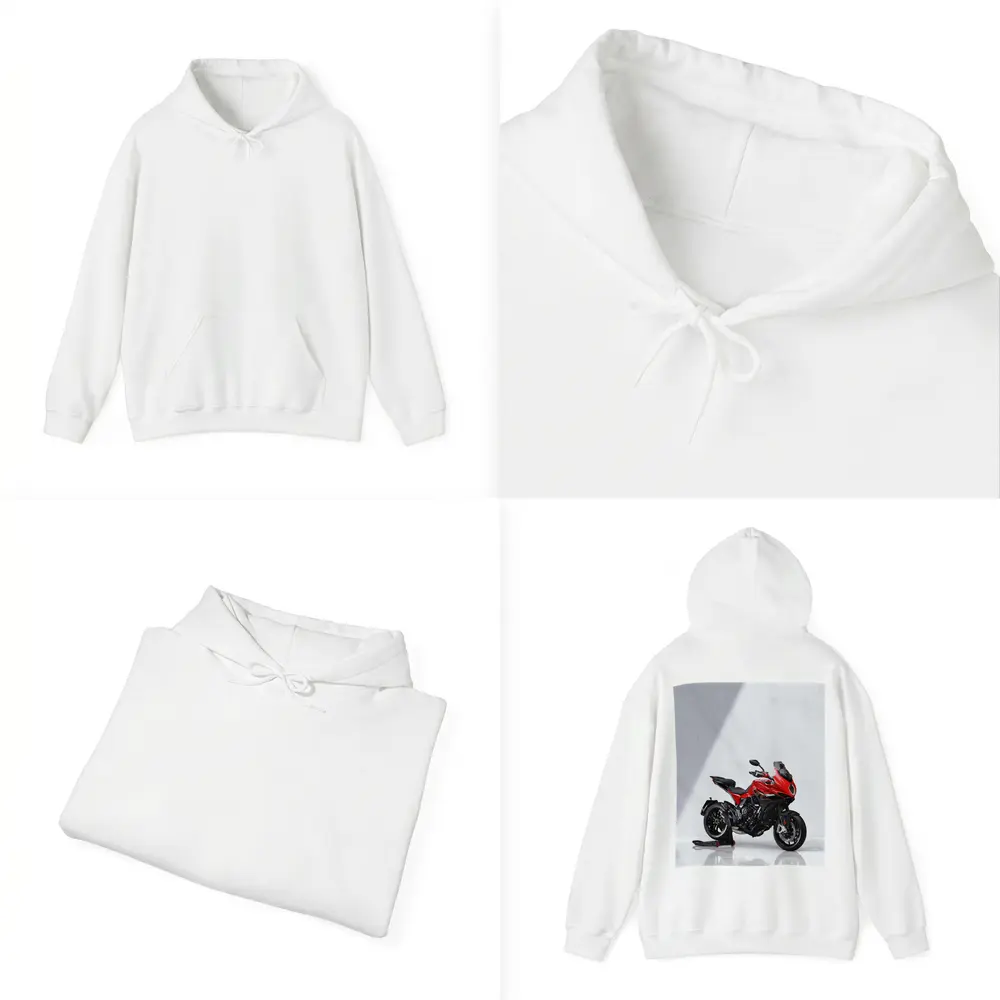 MV Agusta Red Sport Touring Motorcycle White Studio – Hoodies