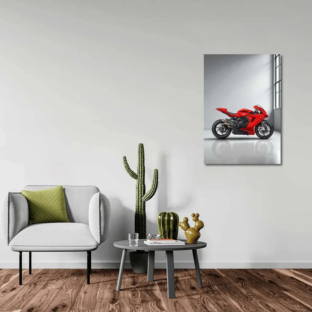 MV Agusta Red Superbike Studio White Background – Wall Art