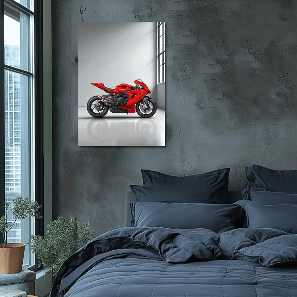 MV Agusta Red Superbike Studio White Background – Wall Art