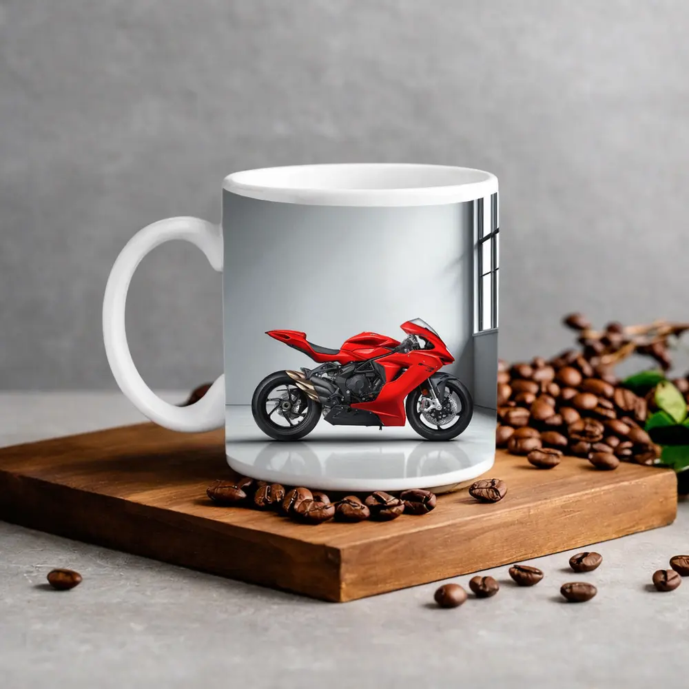 MV Agusta Red Superbike Studio White Background – Mugs