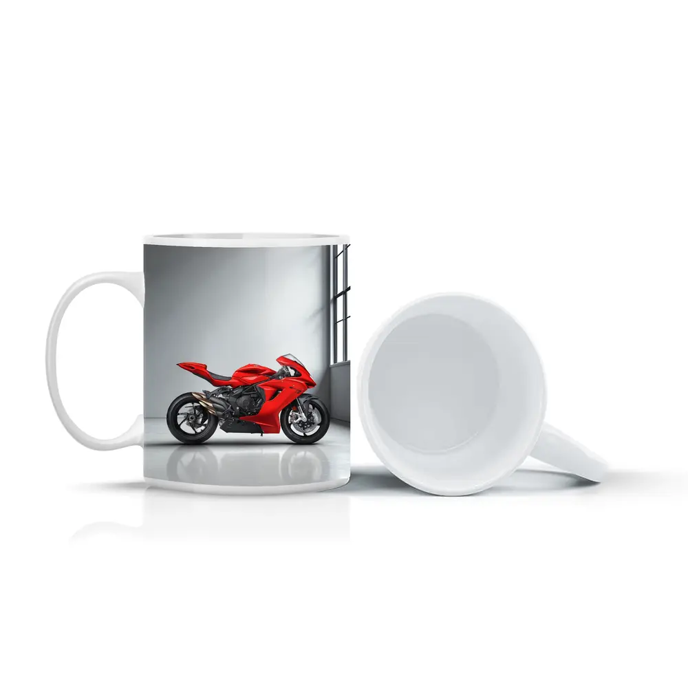 MV Agusta Red Superbike Studio White Background – Mugs