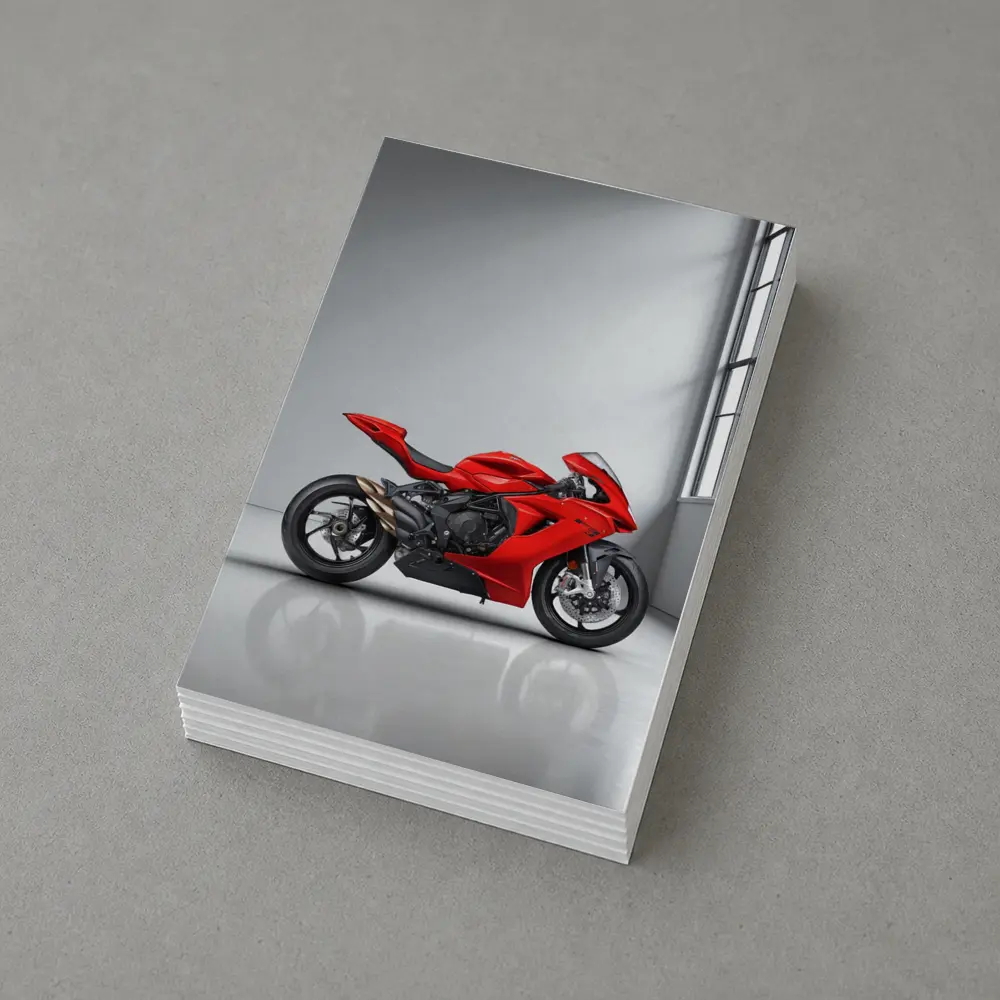 MV Agusta Red Superbike Studio White Background – Postcards