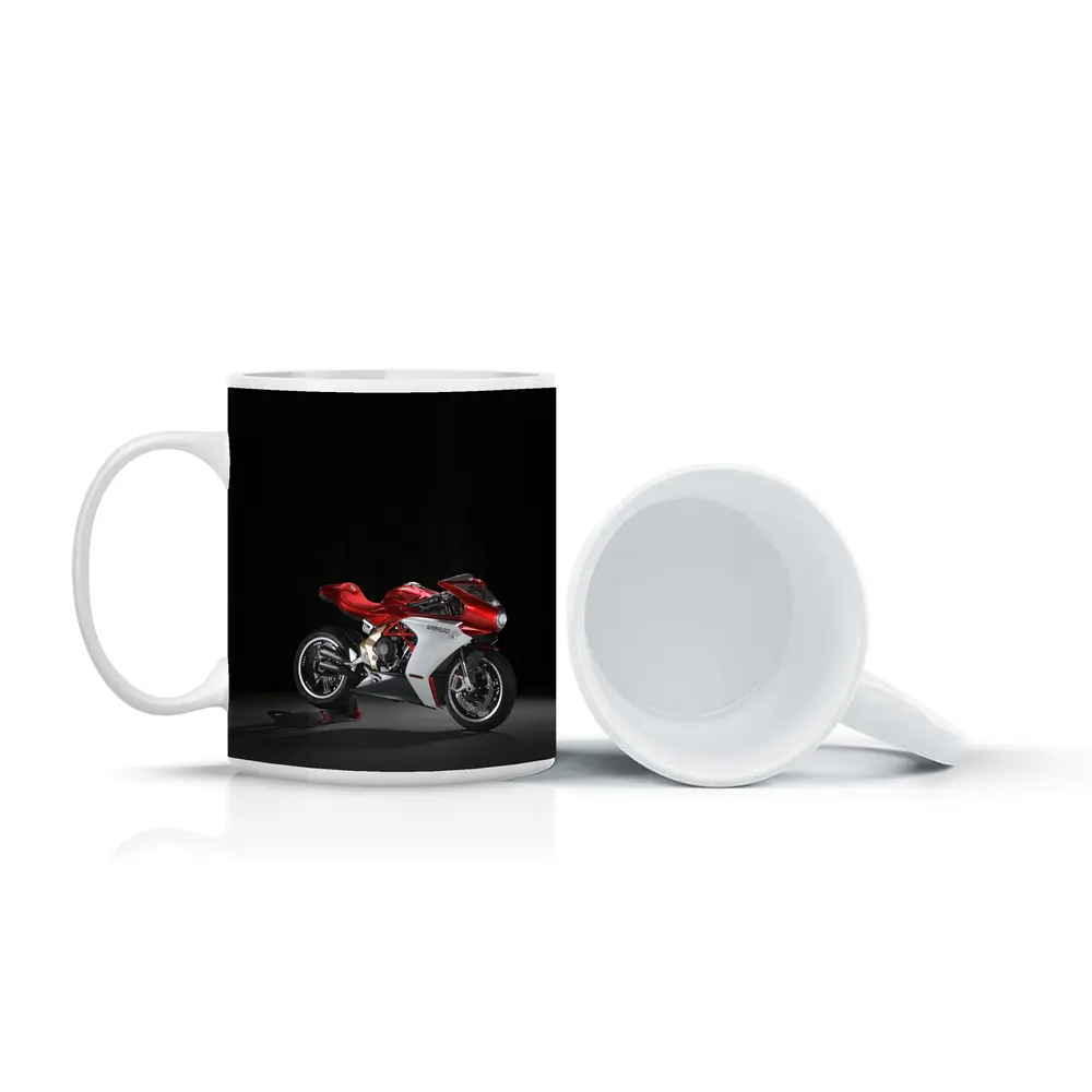 MV Agusta Superveloce Red White Dark Background – Mugs