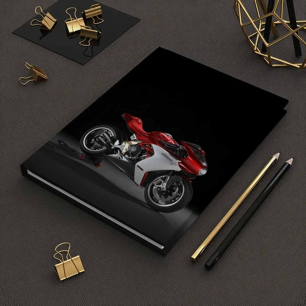 MV Agusta Superveloce Red White Dark Background – Notebooks