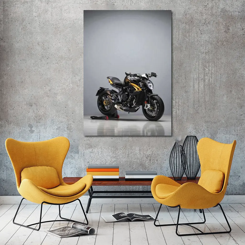 MV Agusta Naked Bike Black Gold Studio – Wall Art