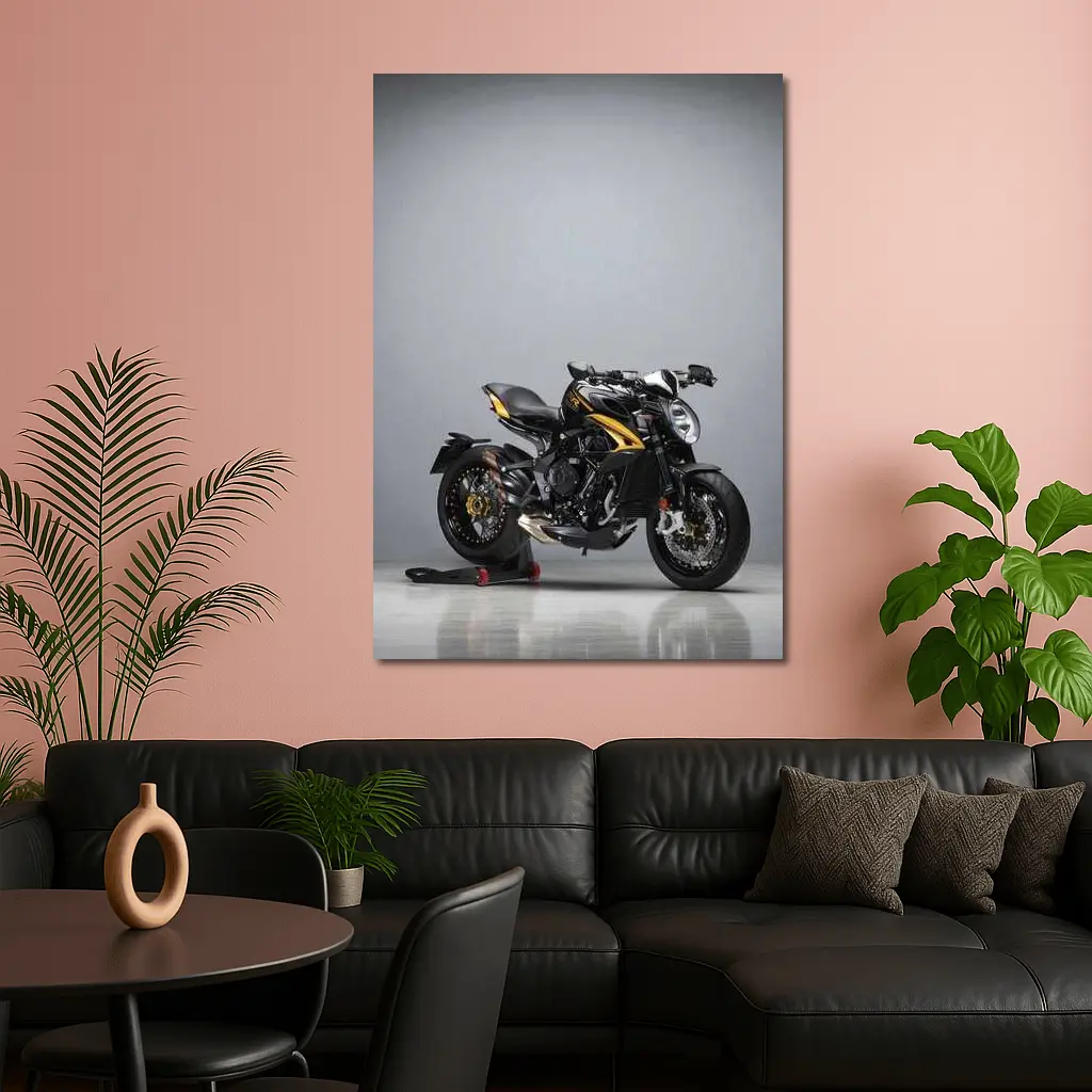 MV Agusta Naked Bike Black Gold Studio – Wall Art