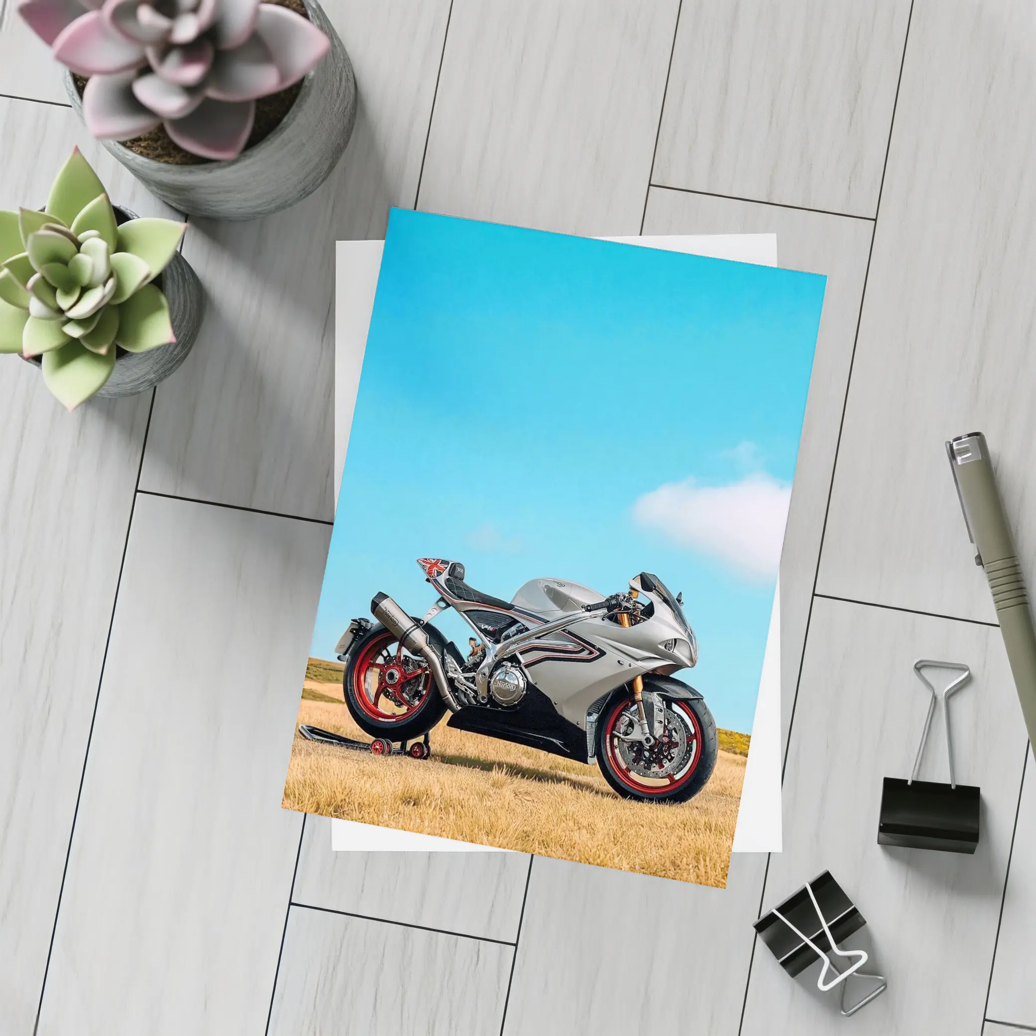MV Agusta Superbike Golden Field Blue Sky – Postcards