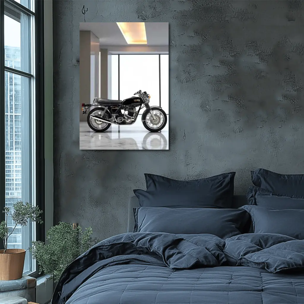 Norton Commando Classic Motorcycle Modern Showroom – Wall Art