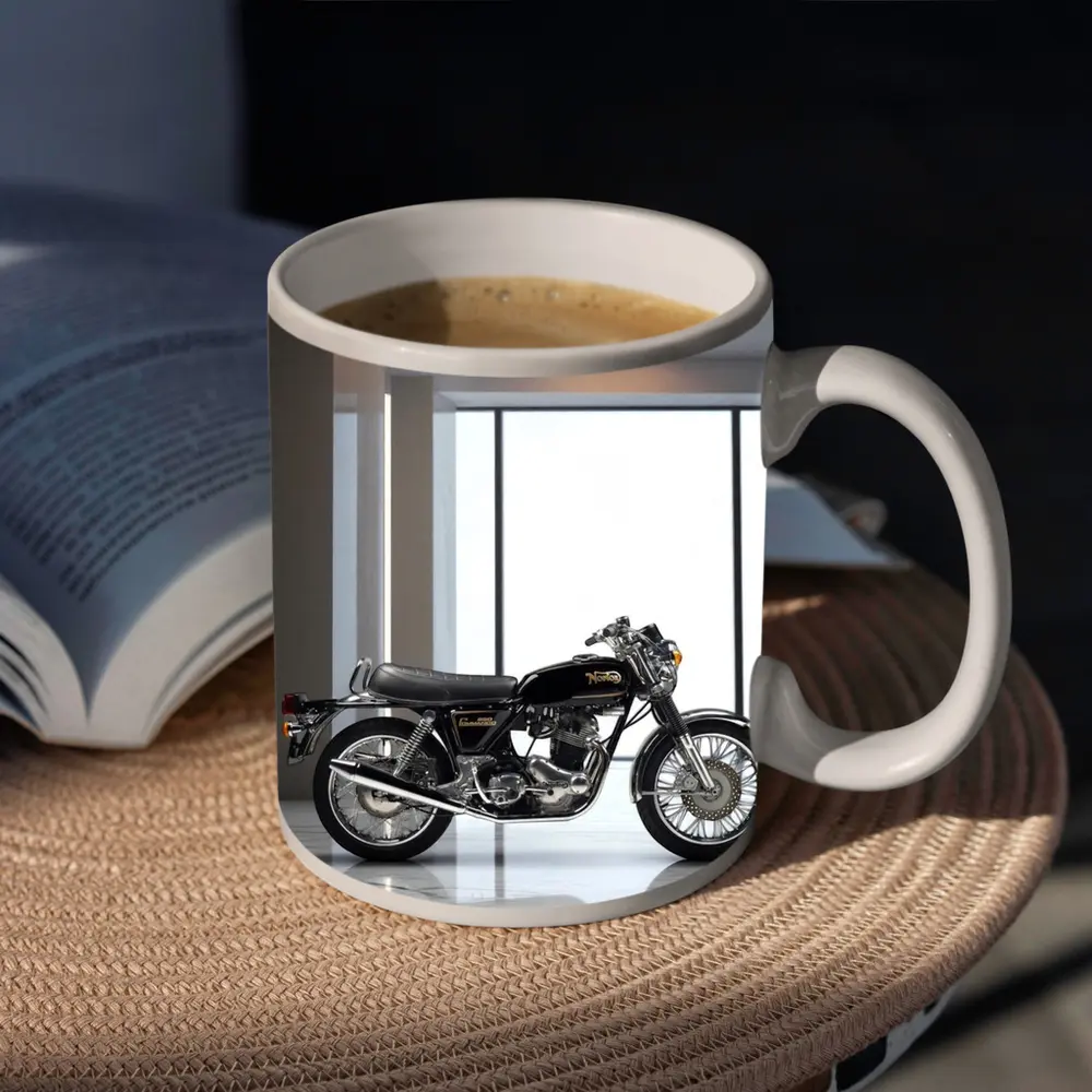 Norton Commando Classic Motorcycle Modern Showroom – Mugs