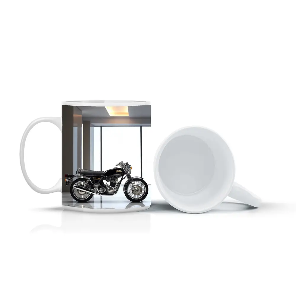 Norton Commando Classic Motorcycle Modern Showroom – Mugs