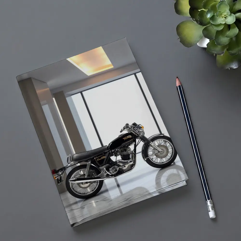 Norton Commando Classic Motorcycle Modern Showroom – Notebooks