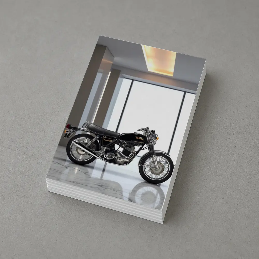 Norton Commando Classic Motorcycle Modern Showroom – Postcards