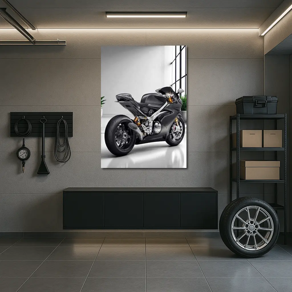 Norton Motorcycle Carbon Gray Minimal Studio – Wall Art