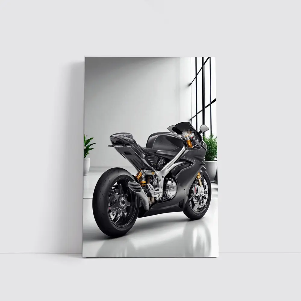 Norton Motorcycle Carbon Gray Minimal Studio – Wall Art