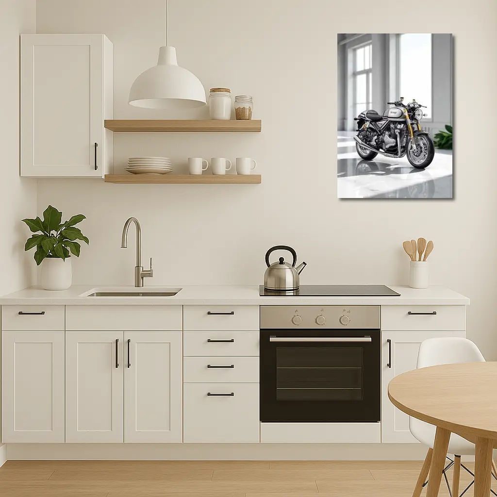 Norton Commando Motorcycle White Studio Setting – Wall Art