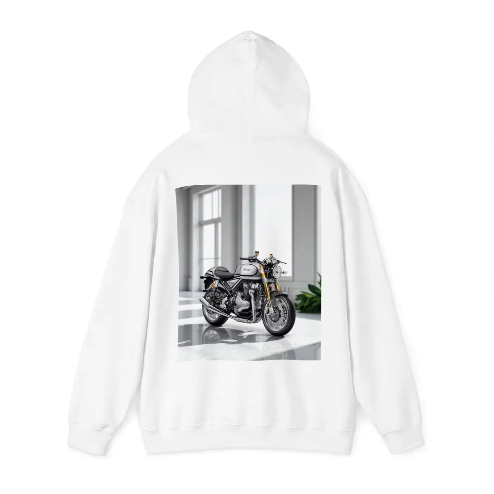 Norton Commando Motorcycle White Studio Setting – Hoodies