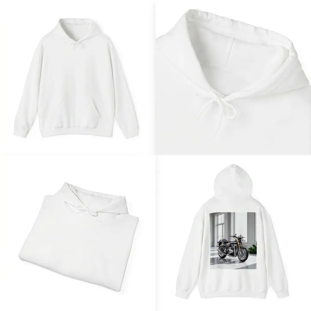 Norton Commando Motorcycle White Studio Setting – Hoodies