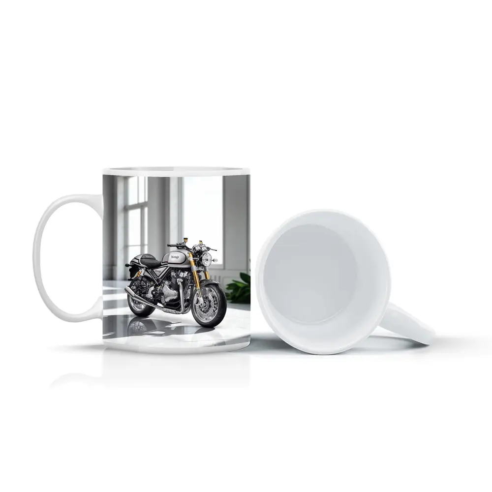 Norton Commando Motorcycle White Studio Setting – Mugs