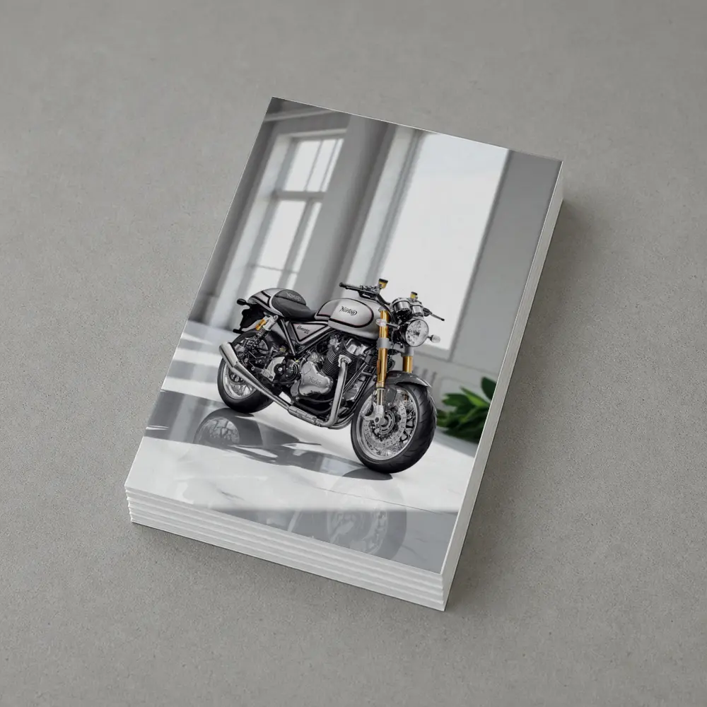 Norton Commando Motorcycle White Studio Setting – Postcards