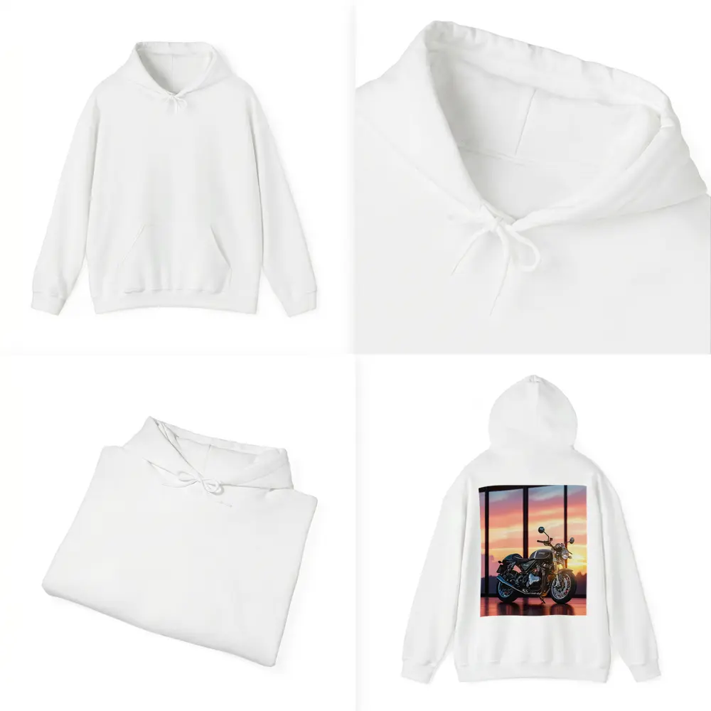 Norton Motorcycle Parked Against Sunset Sky – Hoodies