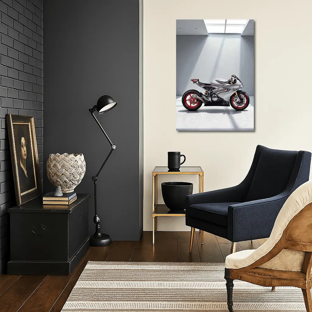 MV Agusta Superbike Silver Studio Minimal – Wall Art