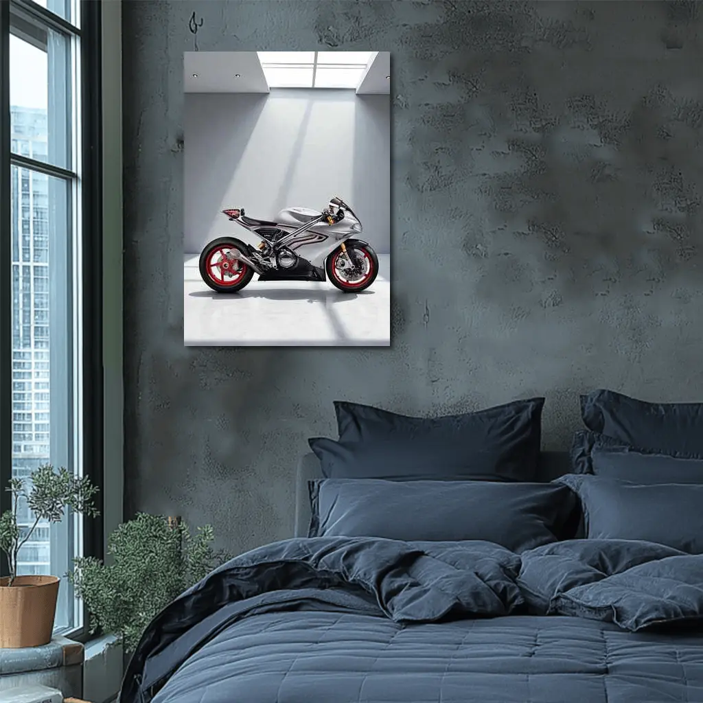 MV Agusta Superbike Silver Studio Minimal – Wall Art