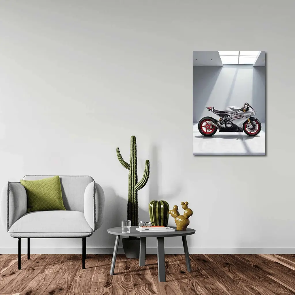 MV Agusta Superbike Silver Studio Minimal – Wall Art