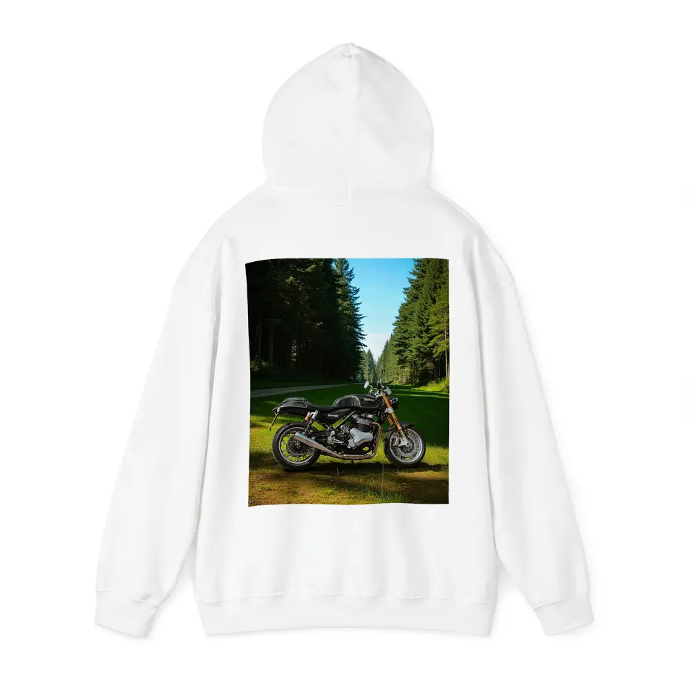 Norton Commando Motorcycle Forest Road Setting – Hoodies