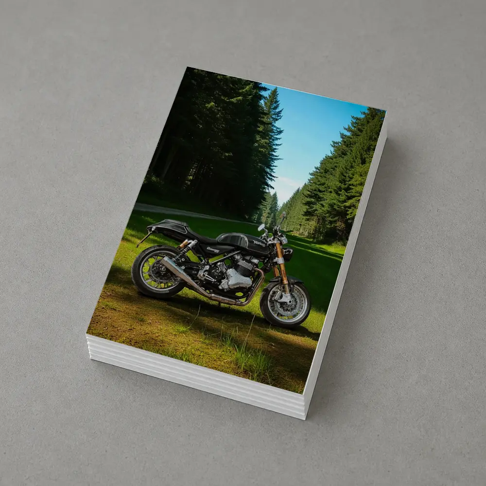 Norton Commando Motorcycle Forest Road Setting – Postcards