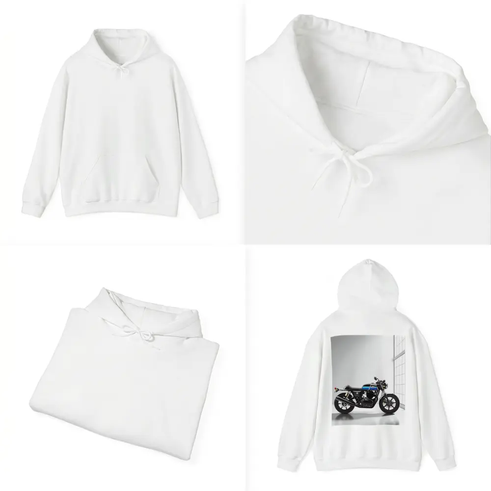 Royal Enfield Cafe Racer Blue Silver Studio – Hoodies