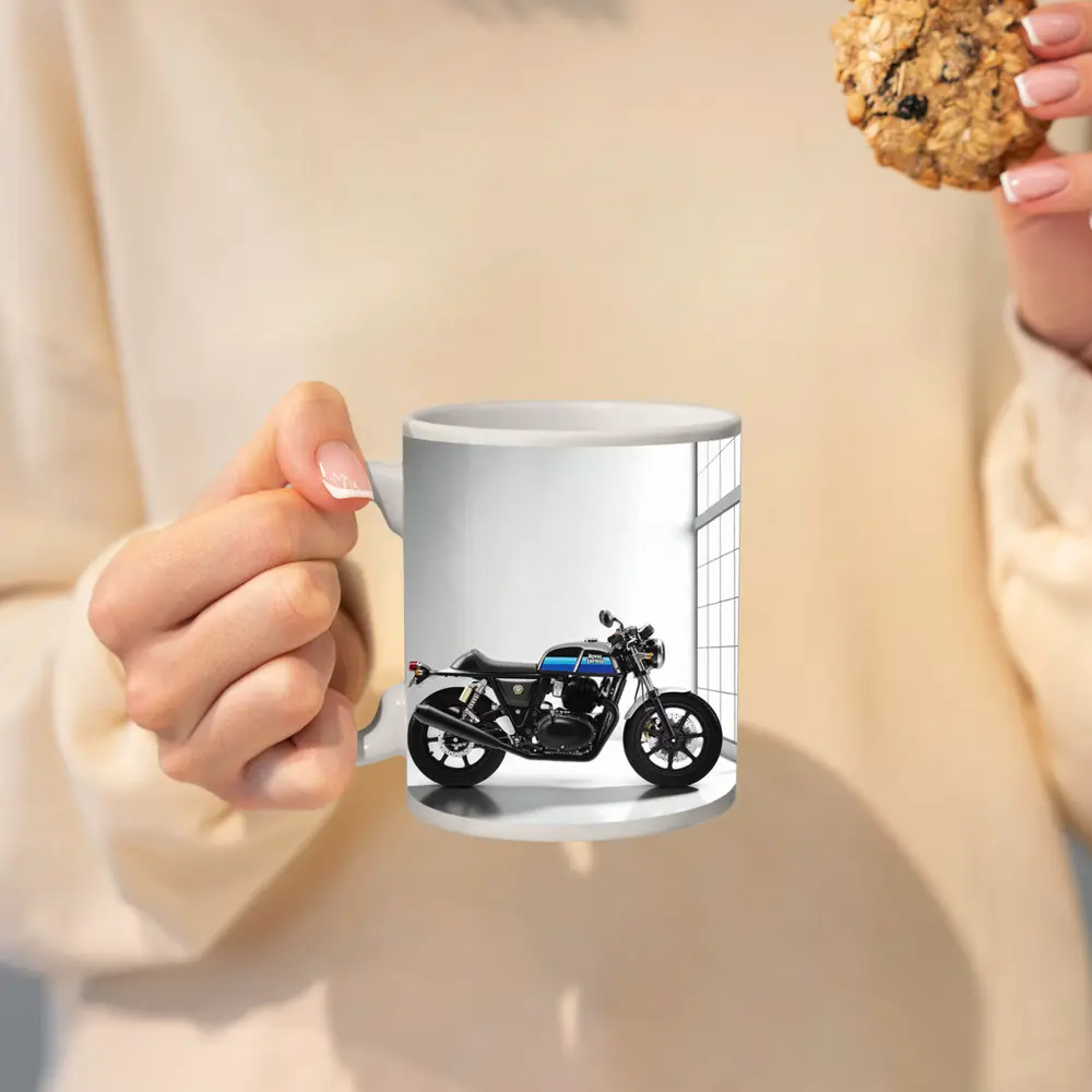 Royal Enfield Cafe Racer Blue Silver Studio – Mugs