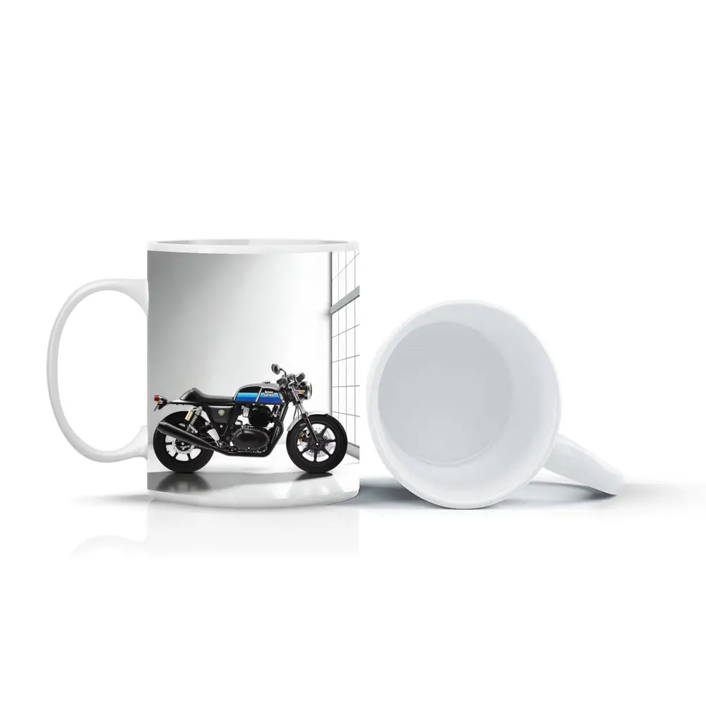 Royal Enfield Cafe Racer Blue Silver Studio – Mugs