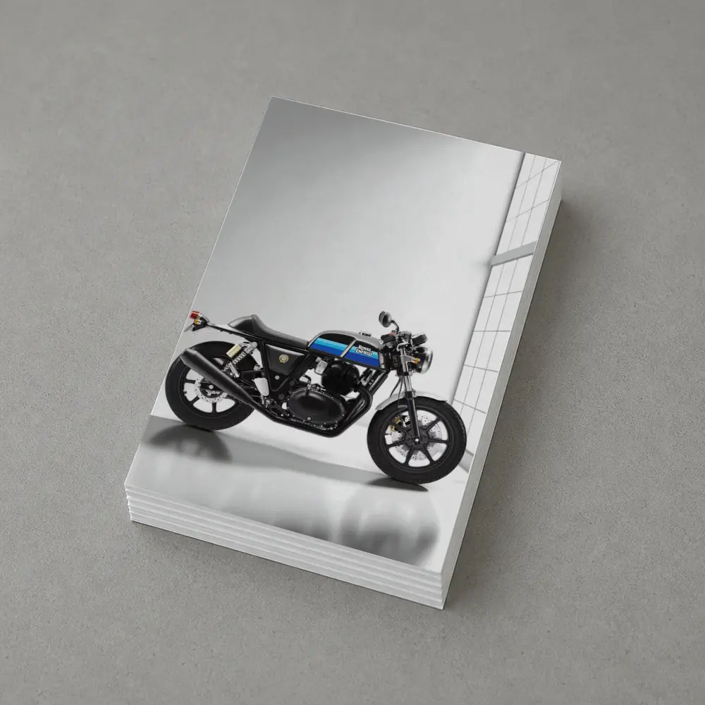 Royal Enfield Cafe Racer Blue Silver Studio – Postcards