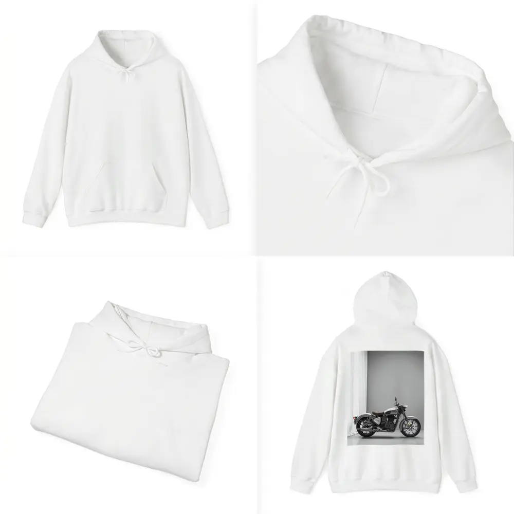 Royal Enfield Classic Silver Motorcycle Gray Studio – Hoodies